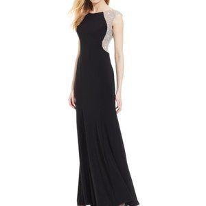 Illusion Cap Sleeve Gown